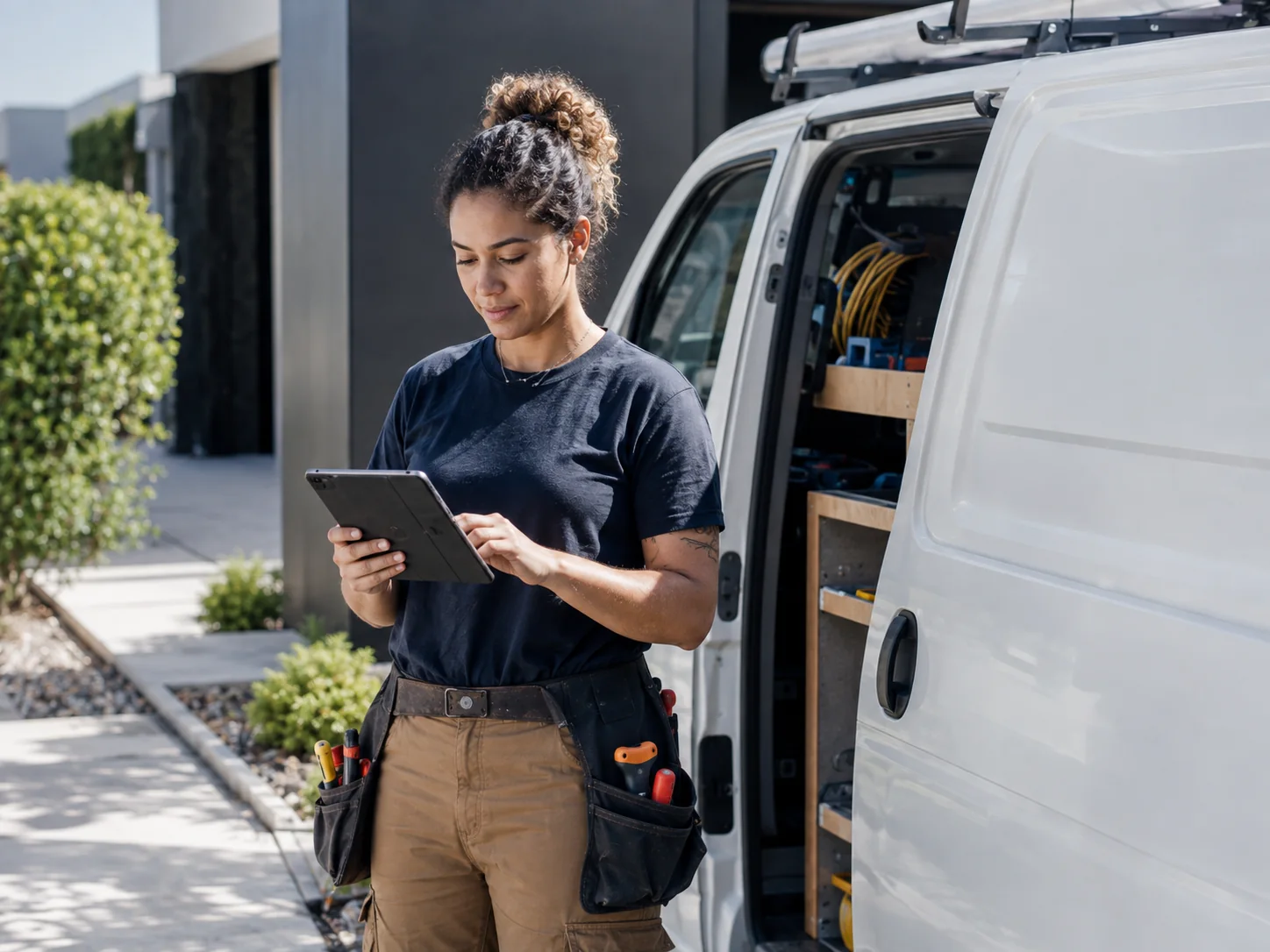 Small business owner using Flow